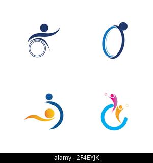 disability logo set vector illustration design template - vector Stock Vector