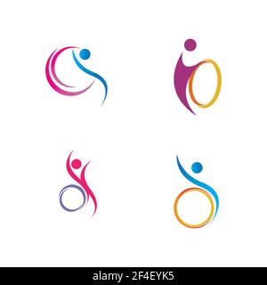 disability logo set vector illustration design template - vector Stock Vector