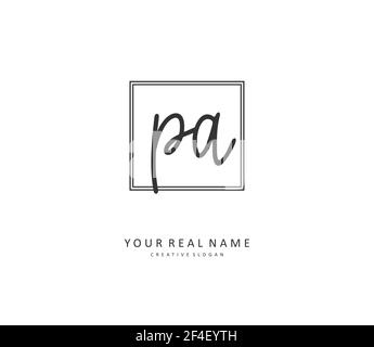 P A PA Initial letter handwriting and signature logo. A concept handwriting initial logo with template element. Stock Vector