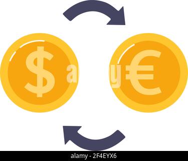 Euro dollar euro exchange icon white Stock Vector Image & Art - Alamy