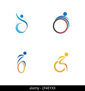 disability logo set vector illustration design template - vector Stock Vector