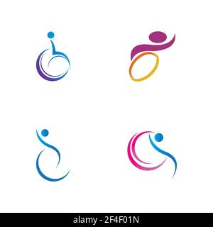 disability logo set vector illustration design template - vector Stock Vector