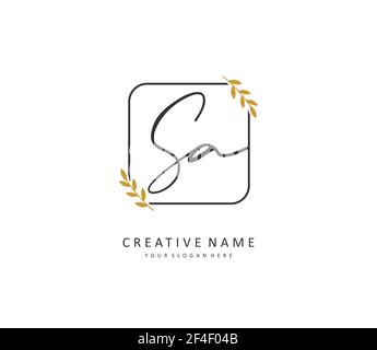 SA Initial letter handwriting and signature logo. A concept handwriting initial logo with template element. Stock Vector