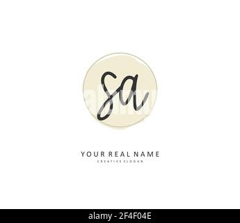 SA Initial letter handwriting and signature logo. A concept handwriting initial logo with template element. Stock Vector
