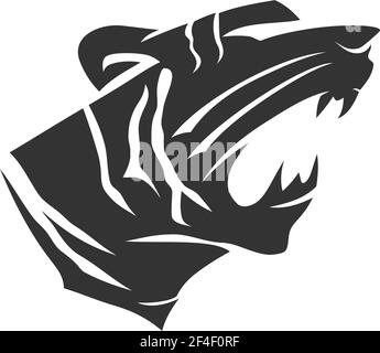 Tiger head Strong Animal mascot Illustration Template Isolated Stock Vector