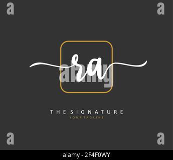 R A RA Initial letter handwriting and signature logo. A concept handwriting initial logo with template element. Stock Vector