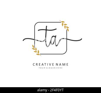 T A TA Initial letter handwriting and signature logo. A concept handwriting initial logo with template element. Stock Vector