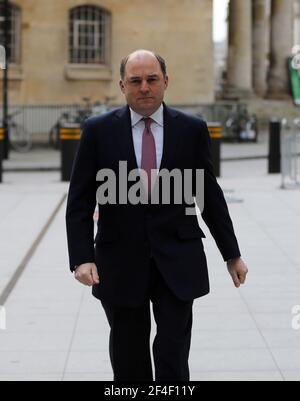 London, England, UK. 21st Mar, 2021. Secretary of State for Defence BEN WALLACE is seen outside BBC New Broadcasting House. Credit: Tayfun Salci/ZUMA Wire/Alamy Live News Stock Photo