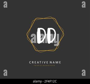 DD Initial letter handwriting and signature logo. A concept handwriting initial logo with template element. Stock Vector