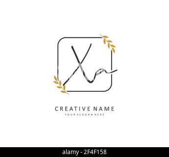 XA Initial letter handwriting and signature logo. A concept handwriting initial logo with template element. Stock Vector