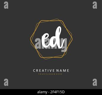 ED Initial letter handwriting and signature logo. A concept handwriting initial logo with template element. Stock Vector