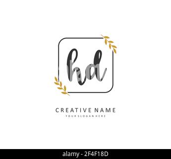 HD Initial letter handwriting and signature logo. A concept handwriting initial logo with template element. Stock Vector