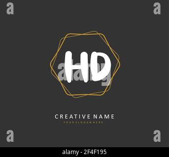 HD Initial letter handwriting and signature logo. A concept handwriting initial logo with template element. Stock Vector