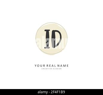 ID Initial letter handwriting and signature logo. A concept handwriting initial logo with template element. Stock Vector