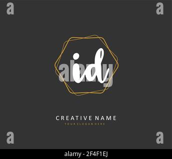 ID Initial letter handwriting and signature logo. A concept handwriting initial logo with template element. Stock Vector