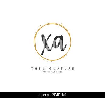 XA Initial letter handwriting and signature logo. A concept handwriting initial logo with template element. Stock Vector