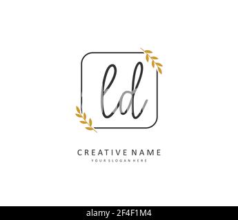 LD Initial letter handwriting and signature logo. A concept handwriting initial logo with template element. Stock Vector