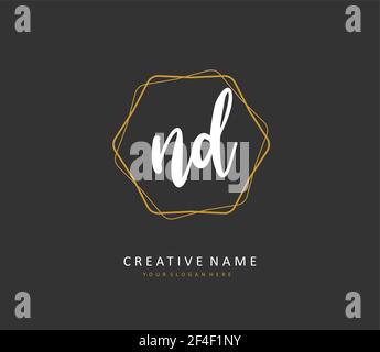 ND Initial letter handwriting and signature logo. A concept handwriting initial logo with template element. Stock Vector