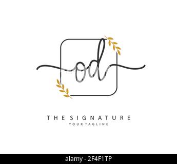 OD Initial letter handwriting and signature logo. A concept handwriting initial logo with template element. Stock Vector