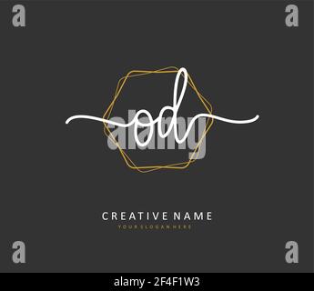 OD Initial letter handwriting and signature logo. A concept handwriting initial logo with template element. Stock Vector