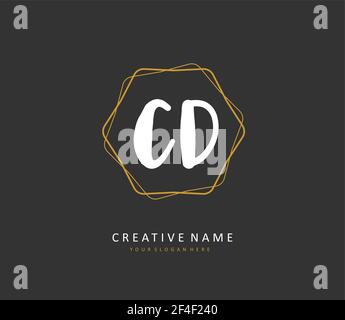 CD Initial letter handwriting and signature logo. A concept handwriting initial logo with template element. Stock Vector