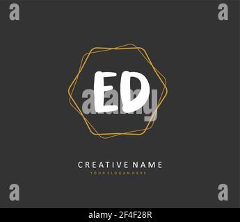 ED Initial letter handwriting and signature logo. A concept handwriting initial logo with template element. Stock Vector