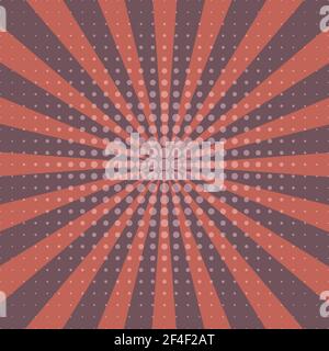 retro pop art burst with halftone vector background illustration Stock Vector