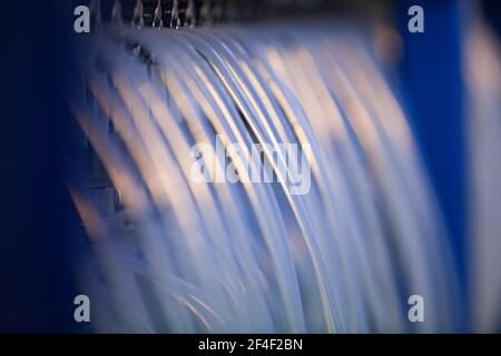 Silicone (plastic) transparent tubes for chemical reactor. Low depth of field. Stock Photo