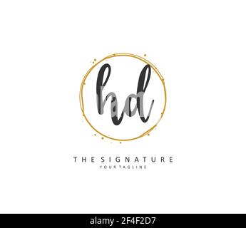 HD Initial letter handwriting and signature logo. A concept handwriting initial logo with template element. Stock Vector