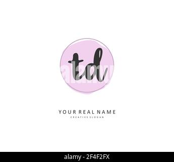 TD Initial letter handwriting and signature logo. A concept handwriting initial logo with template element. Stock Vector