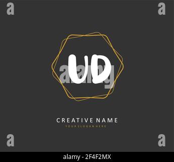 UD Initial letter handwriting and signature logo. A concept handwriting initial logo with template element. Stock Vector