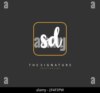 SD Initial letter handwriting and signature logo. A concept handwriting initial logo with template element. Stock Vector