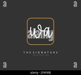 W A WA Initial letter handwriting and signature logo. A concept handwriting initial logo with template element. Stock Vector