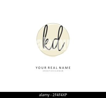 Initial Letter KD Logo - Handwritten Signature Style Logo - Simple ...