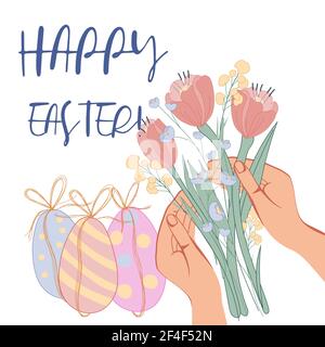 Jewish Passover holiday banner or greeting card template with items for celebration. Text on Hebrew on book means Pesach or Passover tale, flat vector Stock Vector