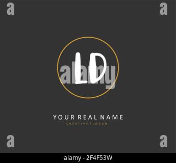 LD Initial letter handwriting and signature logo. A concept handwriting initial logo with template element. Stock Vector