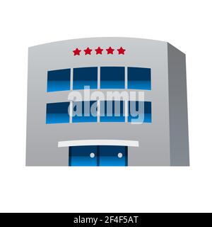 concept flat icon of the hotel building Stock Vector