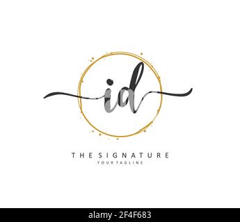 ID Initial letter handwriting and signature logo. A concept handwriting initial logo with template element. Stock Vector