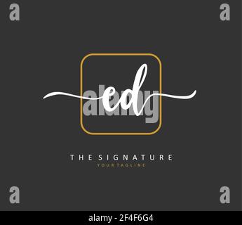 ED Letter initial handwriting logo vector Stock Vector Image & Art - Alamy