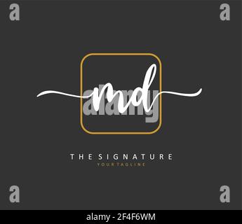 initial MD Letter Logo Line Design Template Vector Stock Vector Image ...