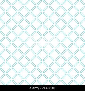Simple seamless pattern made with lines, X cross geometric pattern, blue shapes, white background Stock Vector