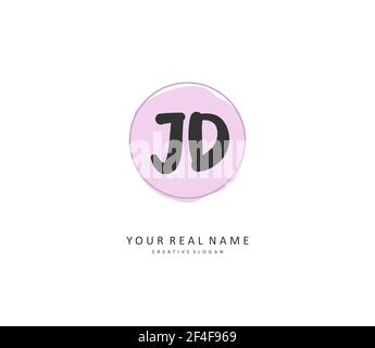 JD Initial letter handwriting and signature logo. A concept handwriting initial logo with template element. Stock Vector