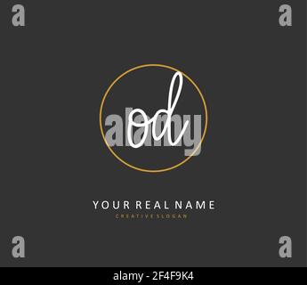 OD Initial letter handwriting and signature logo. A concept handwriting initial logo with template element. Stock Vector