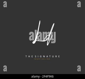 LD Initial letter handwriting and signature logo. A concept handwriting initial logo with template element. Stock Vector
