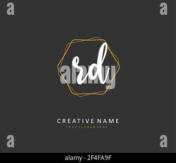 RD Initial letter handwriting and signature logo. A concept handwriting initial logo with template element. Stock Vector