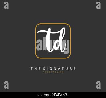 TD Initial letter handwriting and signature logo. A concept handwriting initial logo with template element. Stock Vector