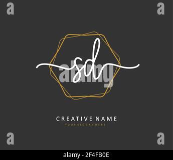 SD Initial letter handwriting and signature logo. A concept handwriting initial logo with template element. Stock Vector