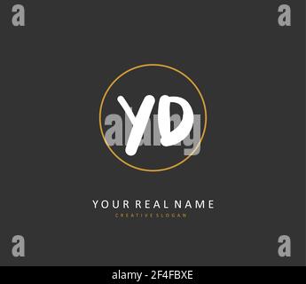 YD Initial letter handwriting and signature logo. A concept handwriting initial logo with template element. Stock Vector