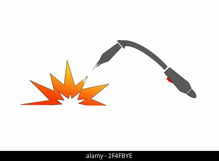 Welding machine icon on white background Stock Photo