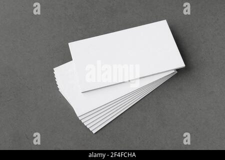 Business card stack mockup. Copy space for text. Stock Photo